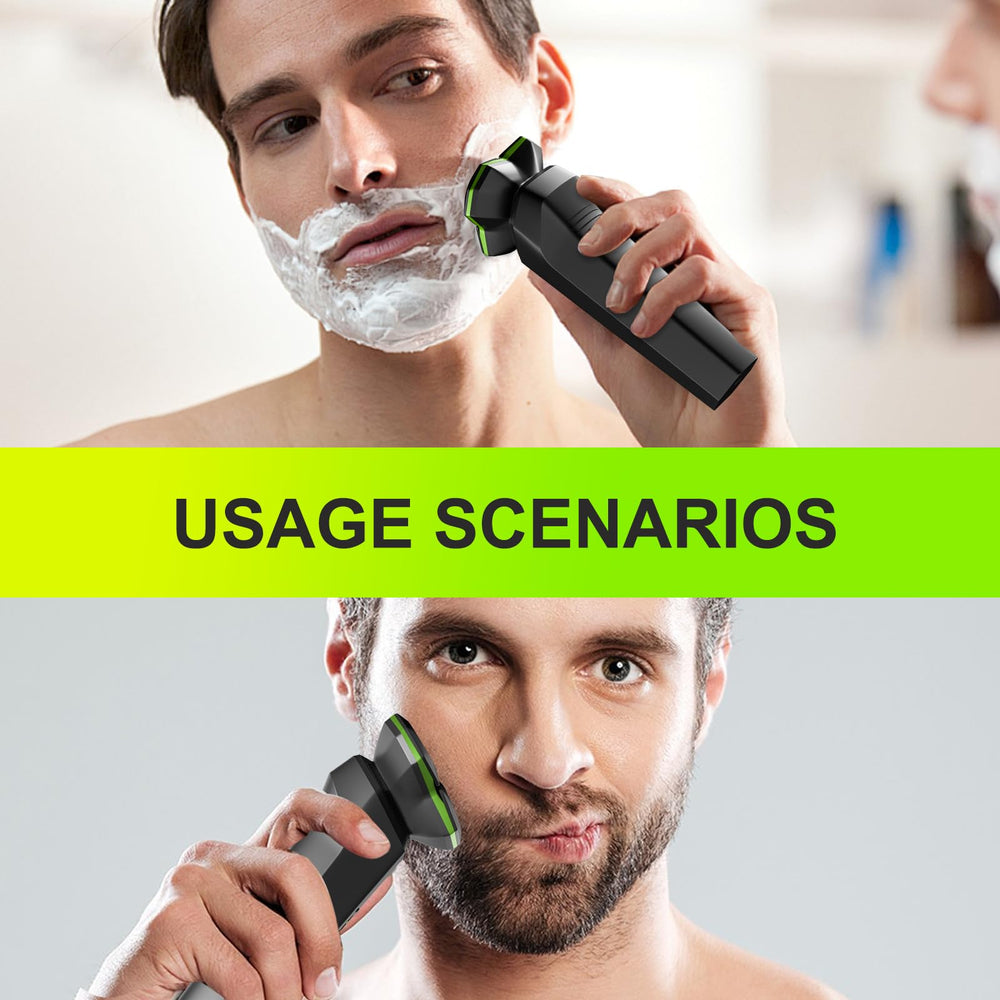 MAXWISDOM electric razor in a compact travel design fits easily in luggage.