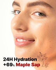 MAY COOP maple sap 69% ingredient jar close-up highlights ultra hydration.