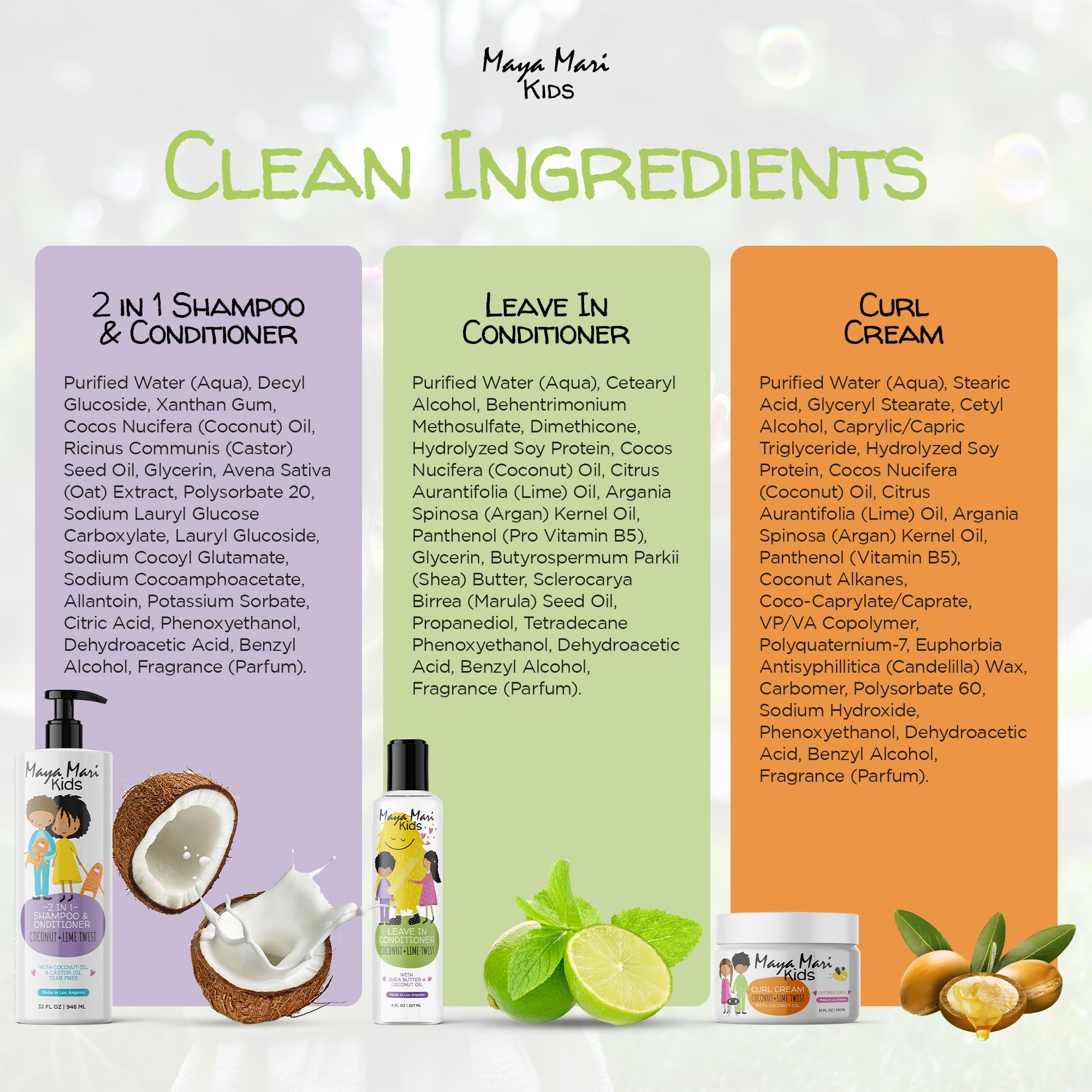 Maya Mari fresh coconut scent on product suggests pleasant daily hair routine