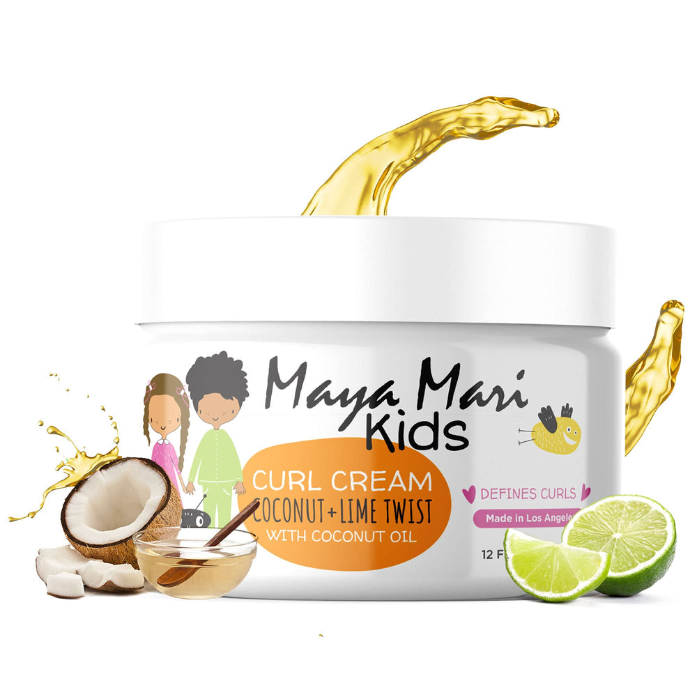 MAYA MARI Kids Curl Cream bottle shows leave-in definition for curls