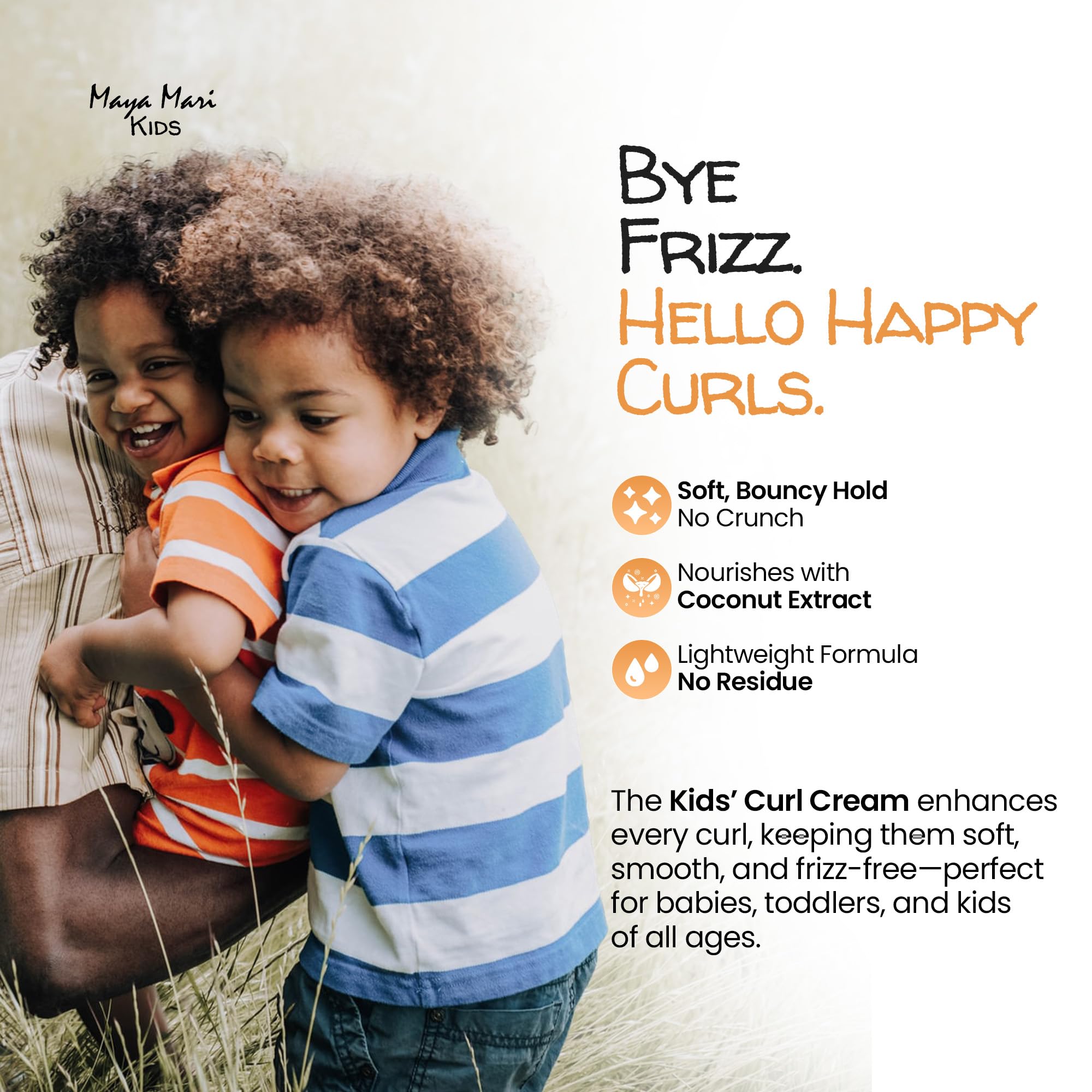 MAYA MARI Kids Curl Cream coconut oil ingredient nourishes curls