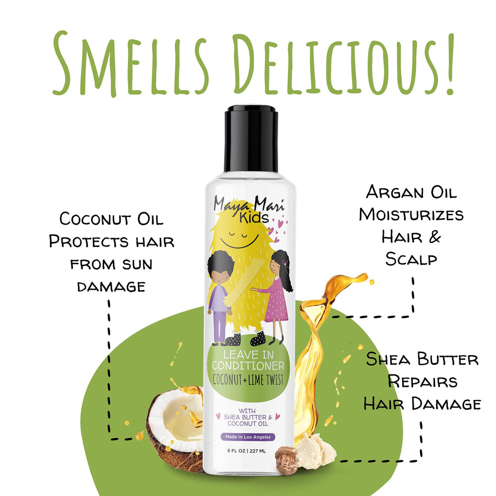 MAYA MARI label close-up highlighting premium ingredients for delicate hair