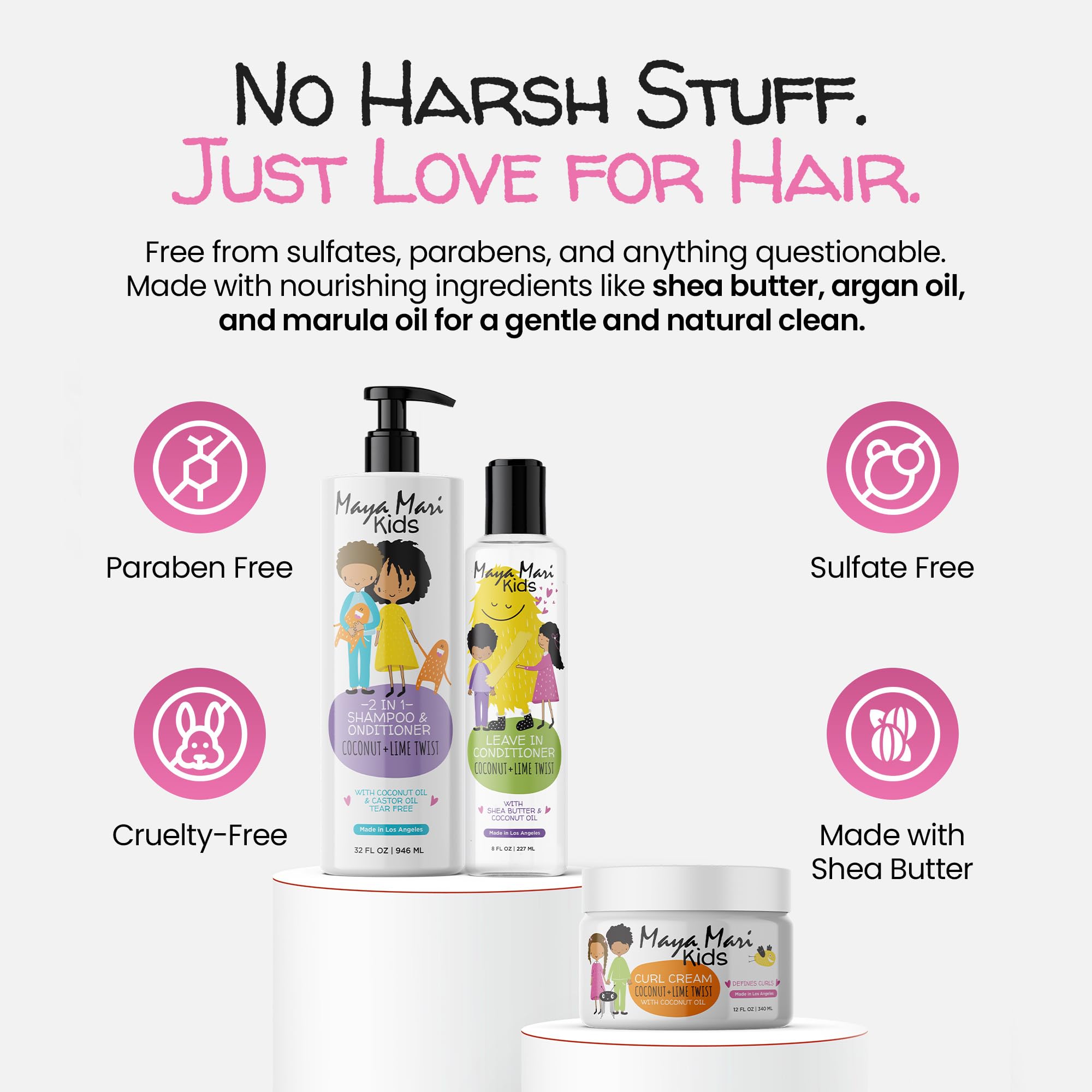Maya Mari tangle-free brushing scene implies tear-free styling for kids