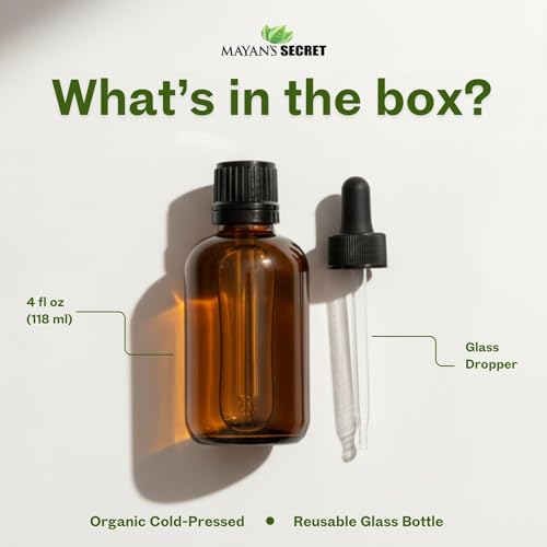 Mayans Secret Apricot Oil dropper releases a controlled amount of golden oil