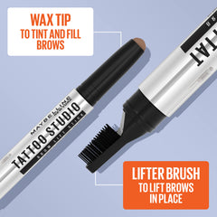 Maybelline TattooStudio Brow Lift Stick wax formula provides conditioning hold.