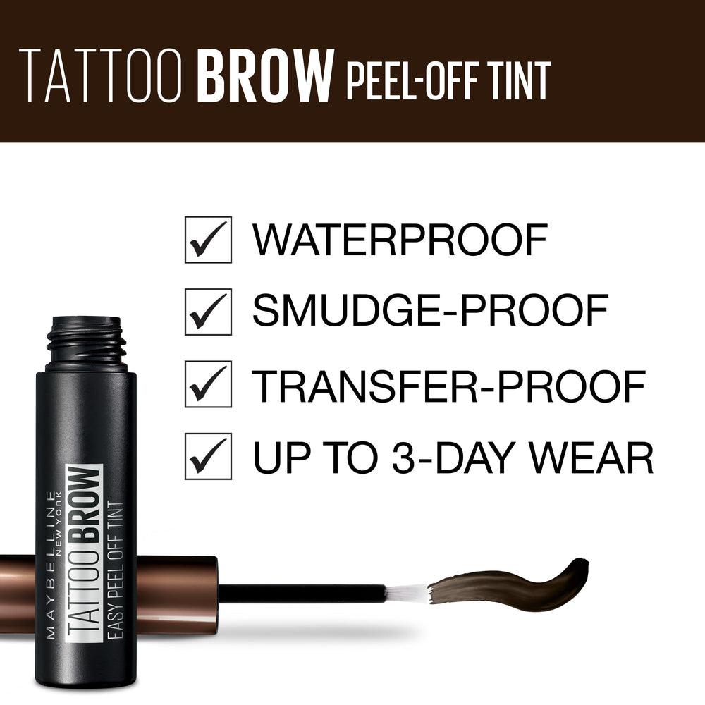 Maybelline Brow Tattoo finish delivers salon-like brows at home with waterproof wear.