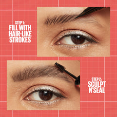 Maybelline Build-A-Brow pen angle shot shows precise shaping for fuller look.