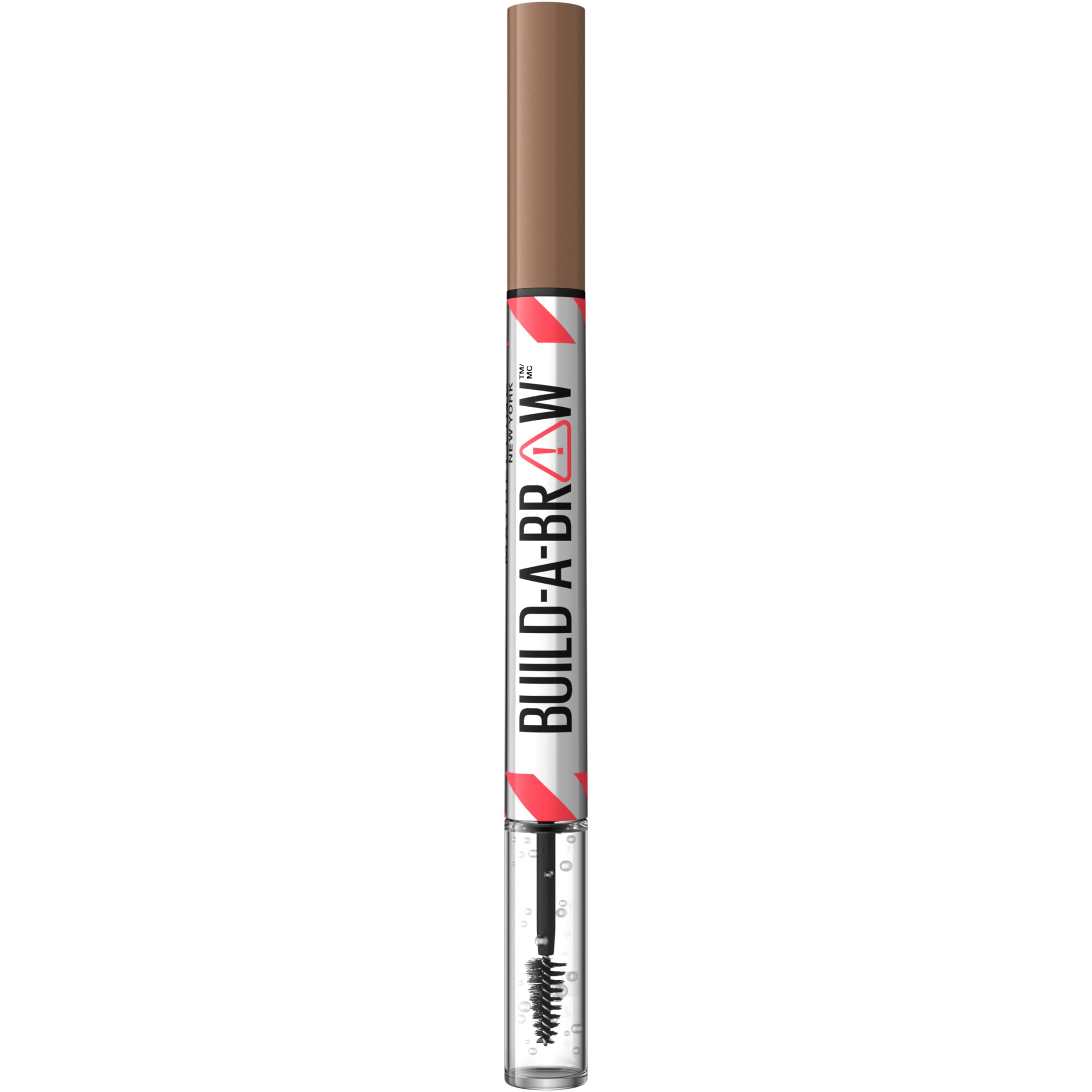 Maybelline Build-A-Brow waterproof wear image conveys long-lasting brows in humid days.