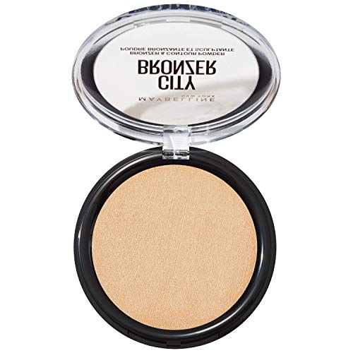 Maybelline City Bronzer application close-up shows easy blend for soft contour and warm bronze.