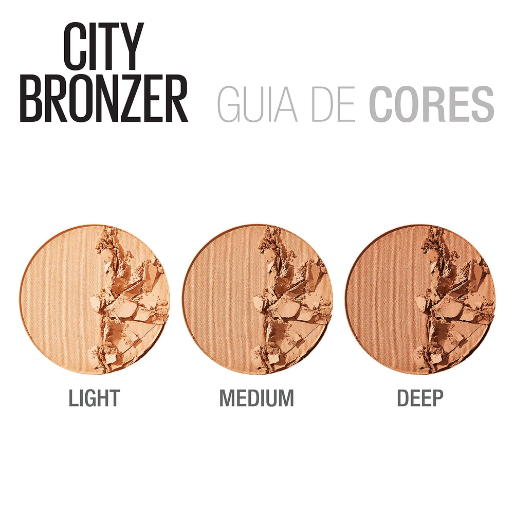 Maybelline City Bronzer glow shot highlights sun-kissed radiance with a lightweight formula.