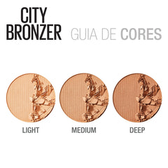 Maybelline City Bronzer glow shot highlights sun-kissed radiance with a lightweight formula.