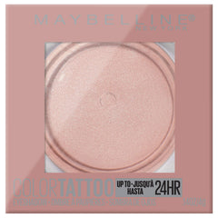 Maybelline Color Tattoo Socialite cream eyeshadow jar closeup shows rich payoff for ultra-smooth lids.