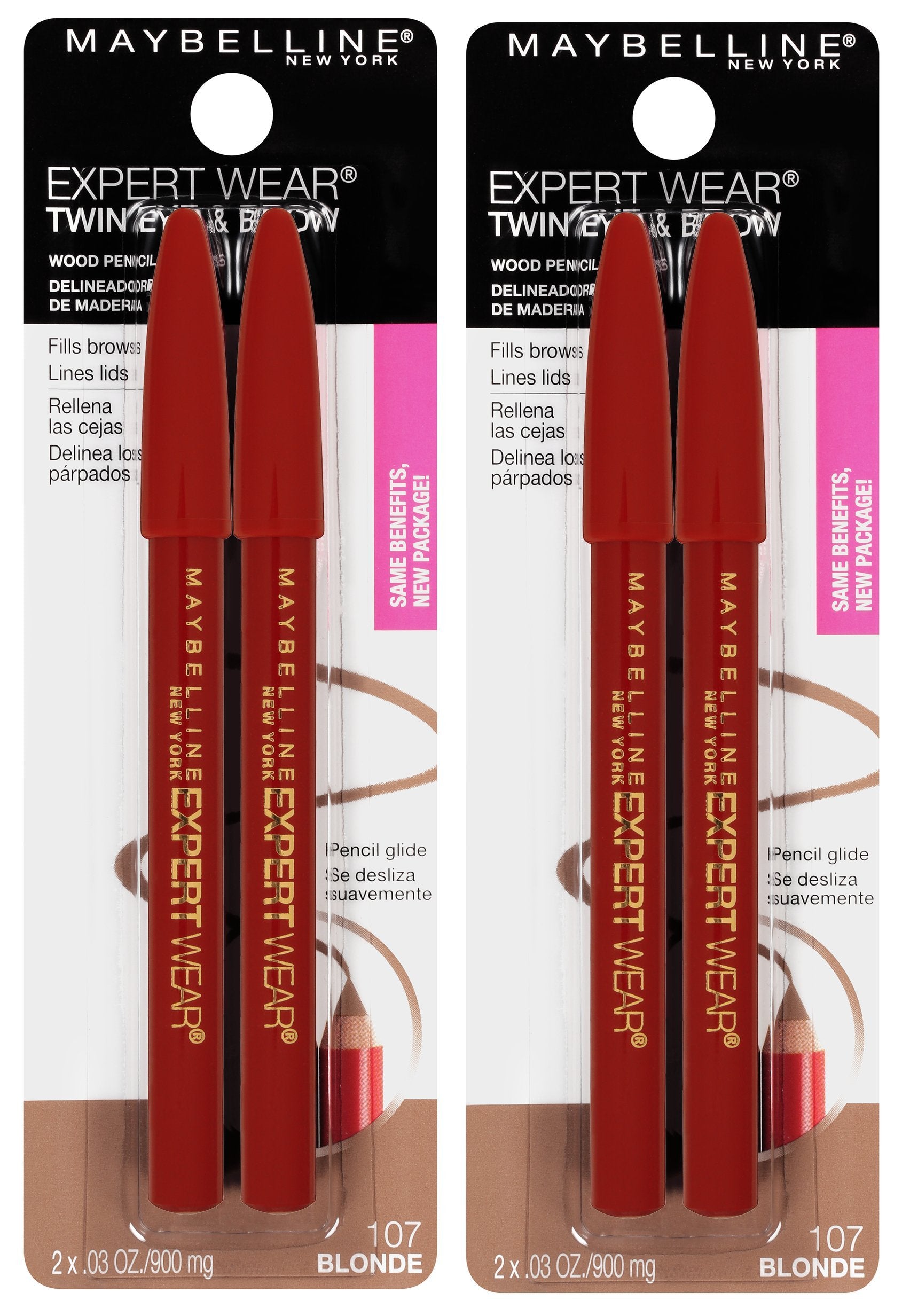 Maybelline Expert Wear Twin Brow and Eye Pencil Blonde pack 2 dual-purpose brow and eye definition