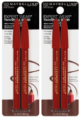 Maybelline Expert Wear Twin Brow & Eye Pencil in dark brown for long-wearing brows and eyes.