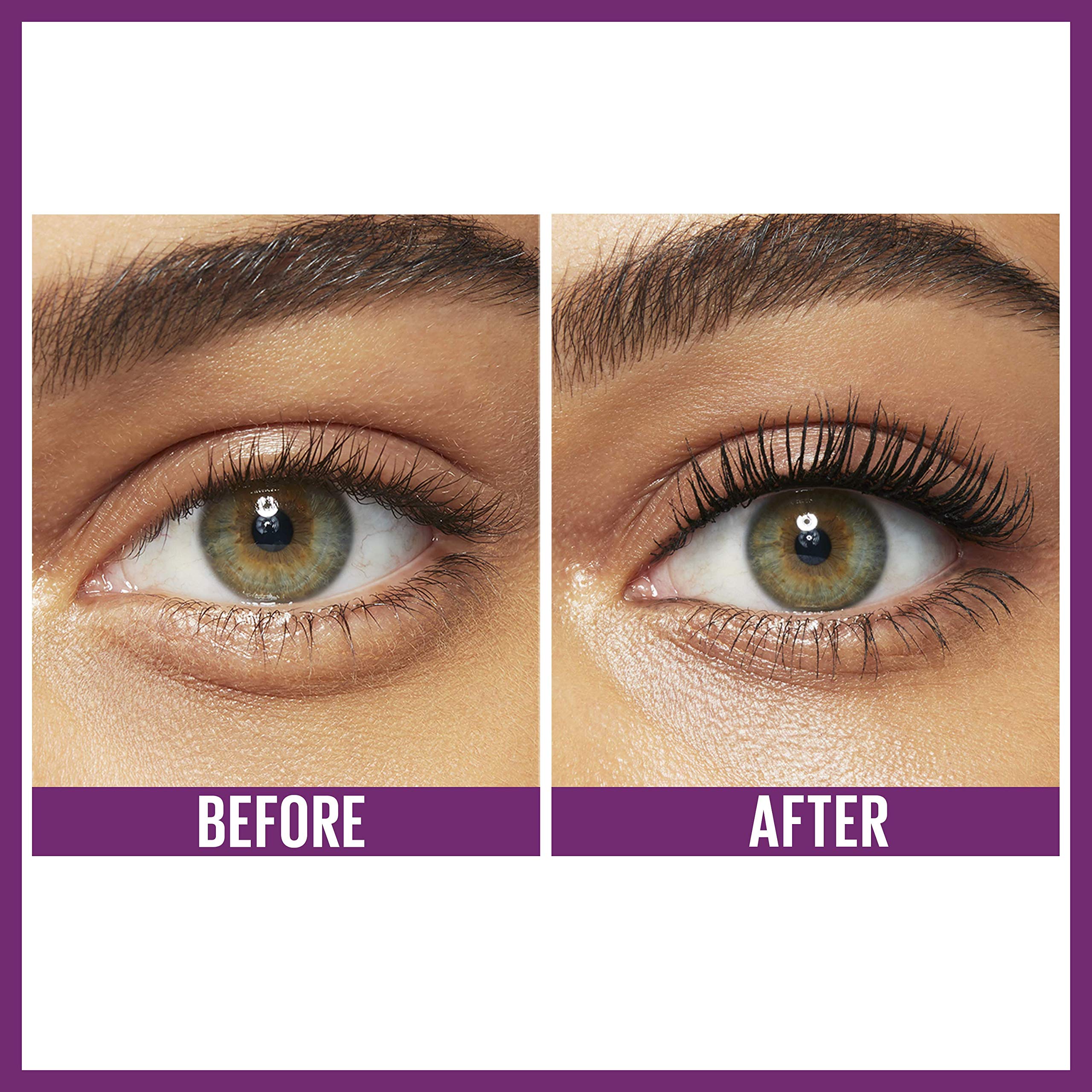 Maybelline eye look demonstration image highlighting natural to dramatic lash lift