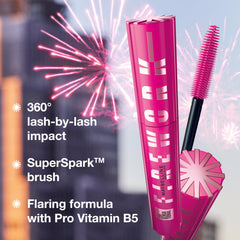 Maybelline Firework brush pattern close-up demonstrates 360° lash coverage.