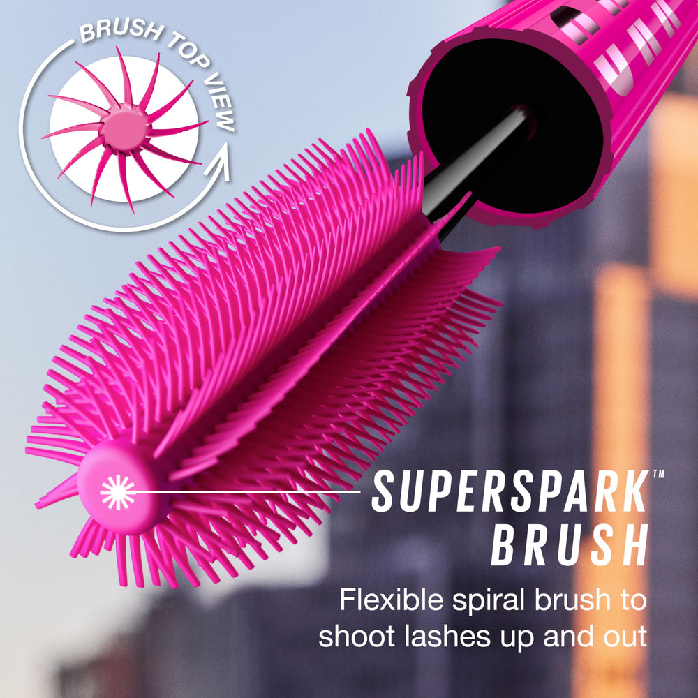 Maybelline Firework lashes during application show even coating for fluttery volume.