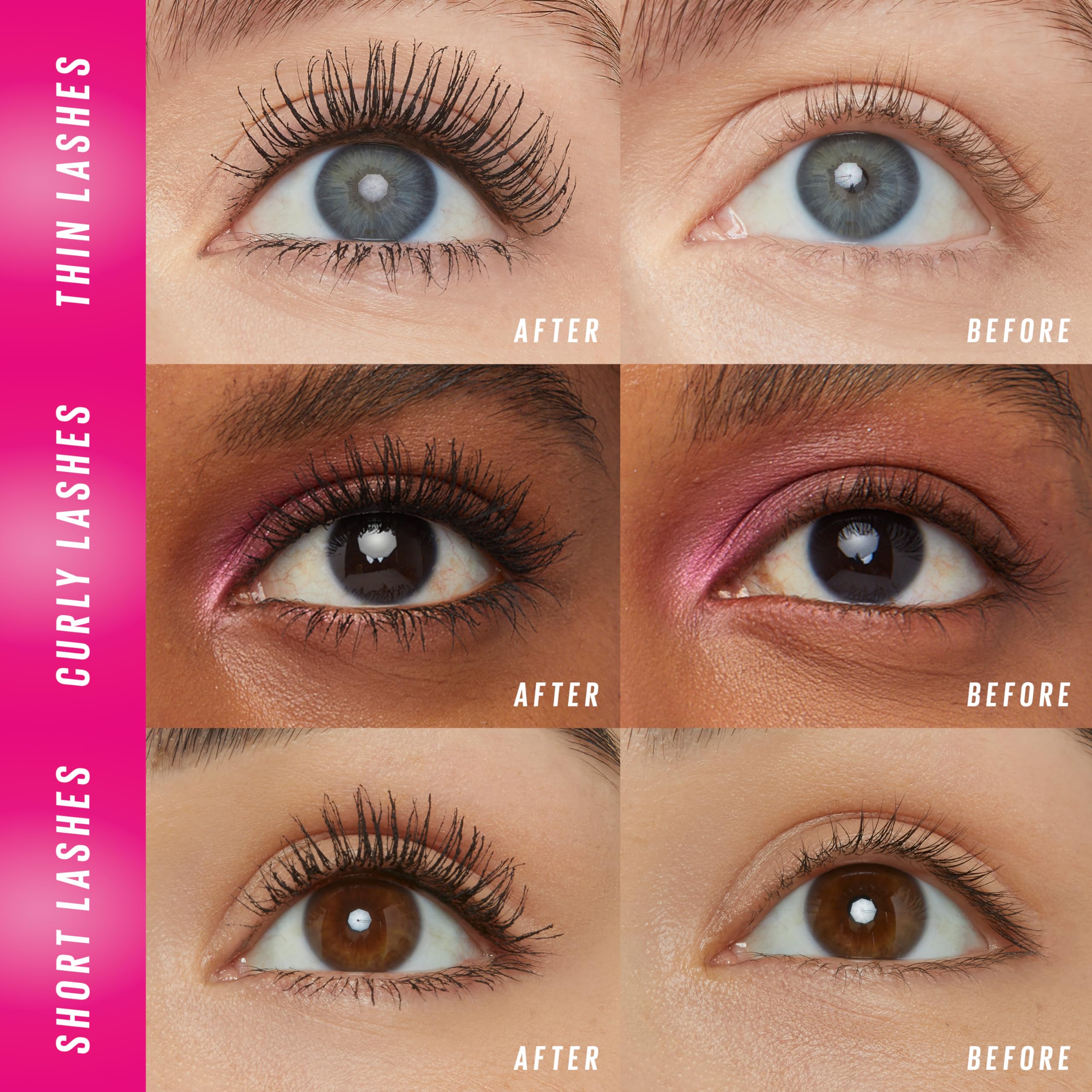 Maybelline Firework mascara bottle highlights Pro-Vitamin B5 conditioning for soft lashes.