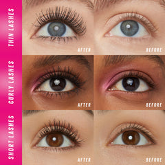 Maybelline Firework mascara bottle highlights Pro-Vitamin B5 conditioning for soft lashes.