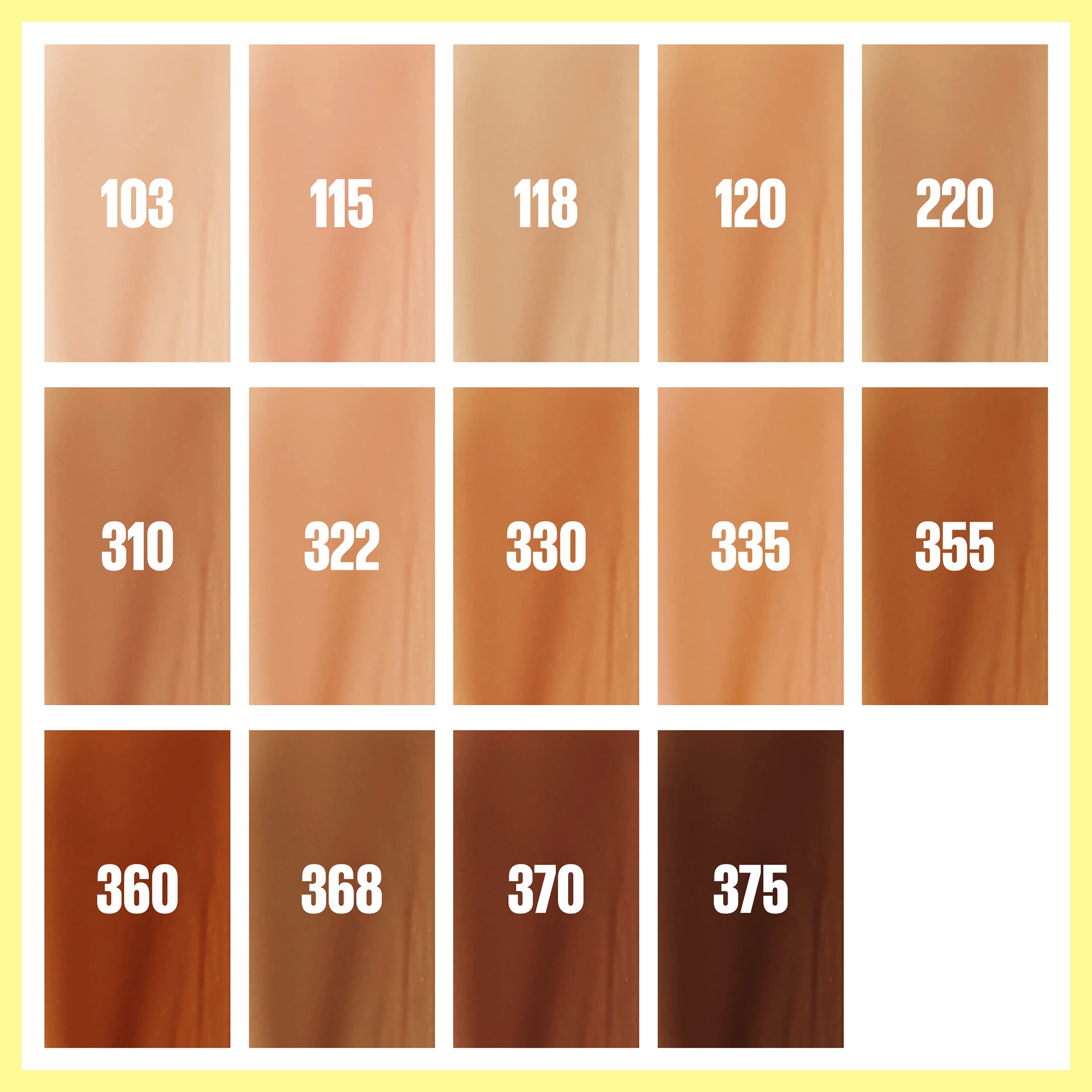 14 tonos disponibles para encontrar tu color Maybelline Fit Me.