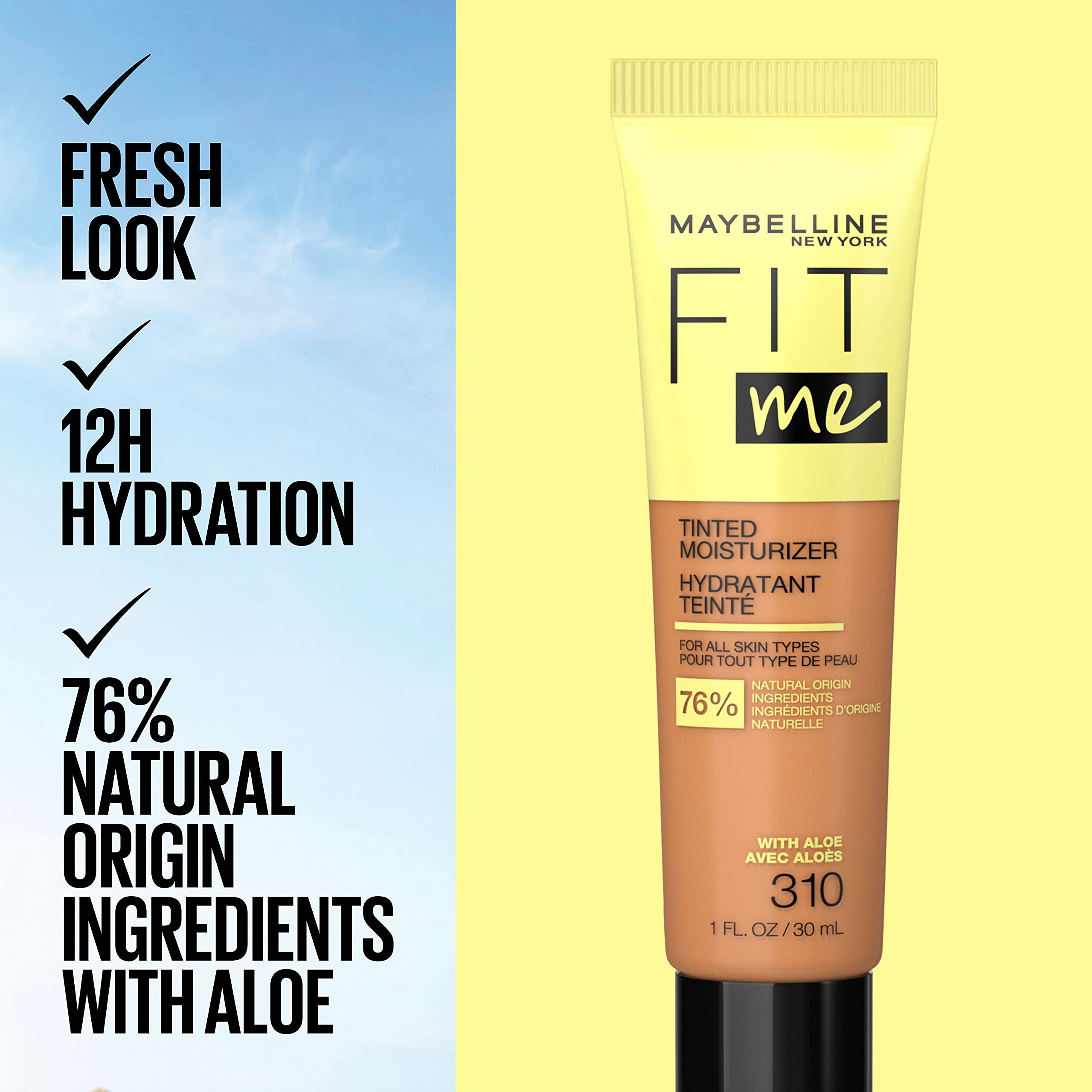 Textura hidratante fresca al tacto con Maybelline Fit Me.