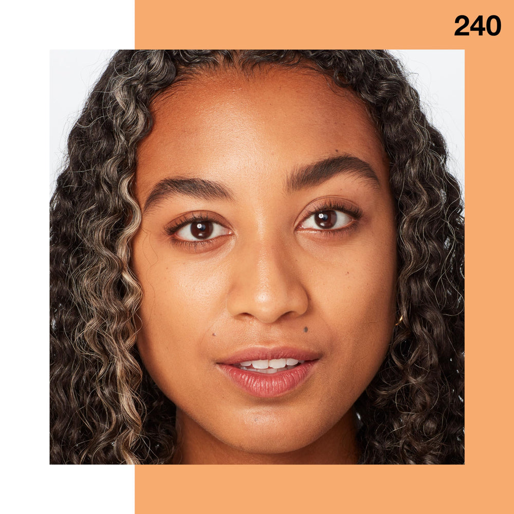 Maybelline Fit Me foundation shade Golden Beige demonstrating warm-tone shade match
