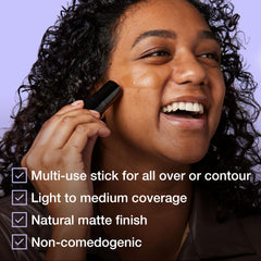 Maybelline Fit Me Shine-Free Stick being applied for creamy glide on skin.