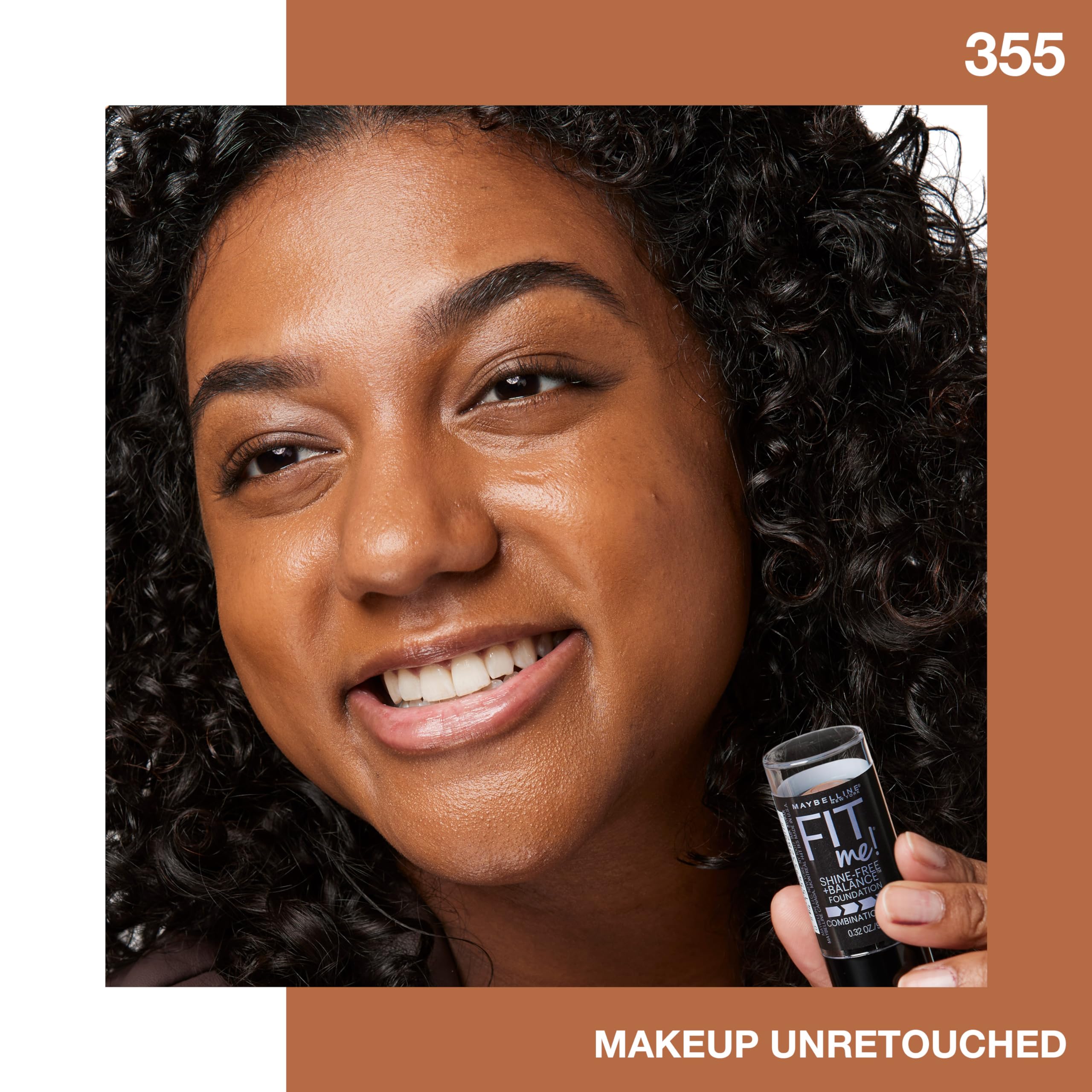 Maybelline Fit Me Shine-Free Stick matte-finish swatch showing oil absorption.