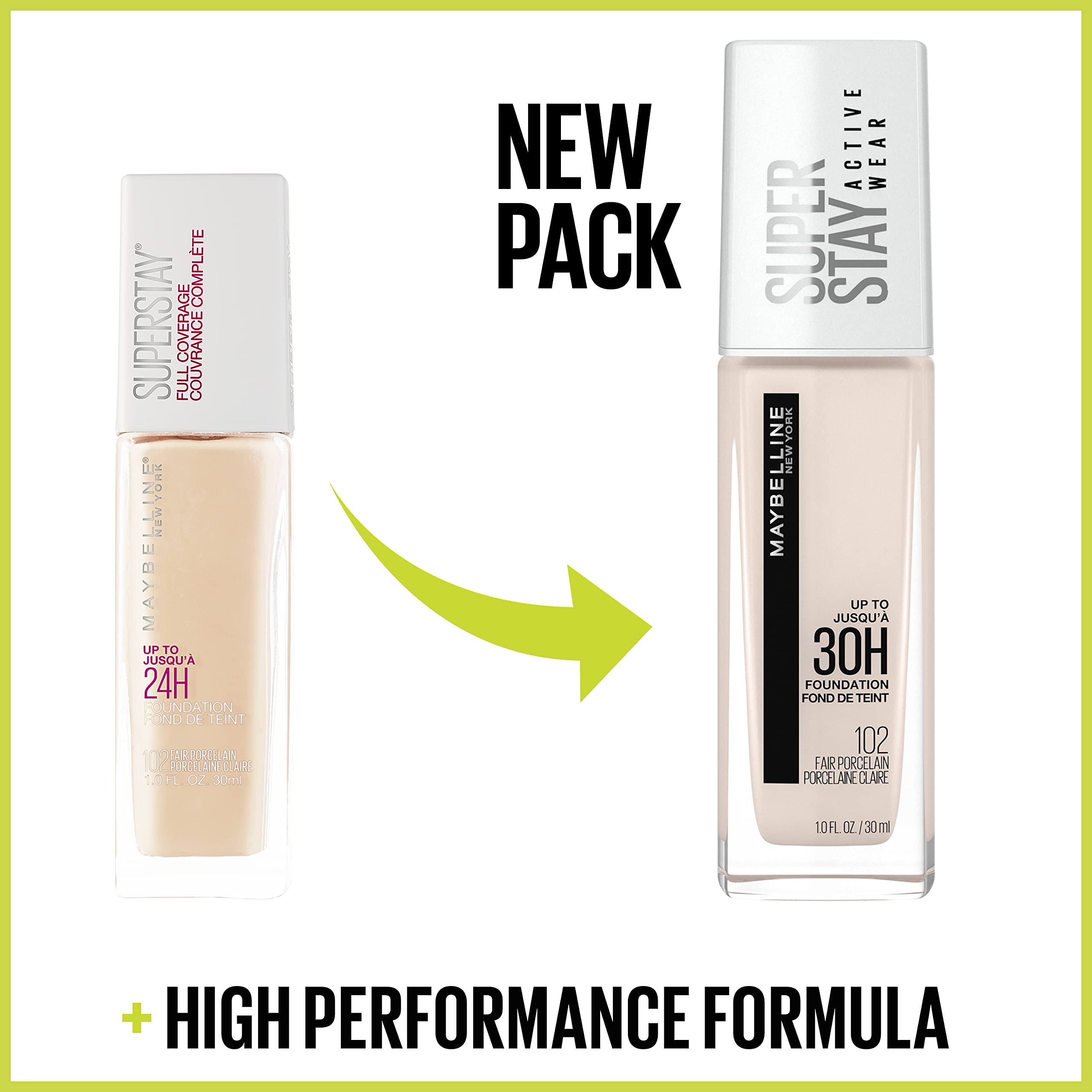 Maybelline foundation oil-free formula displayed on clean skin surface