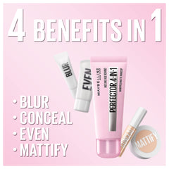 Maybelline Instant Age Rewind 4-in-1 Matte 02 Light/Medium swatch blended on skin.