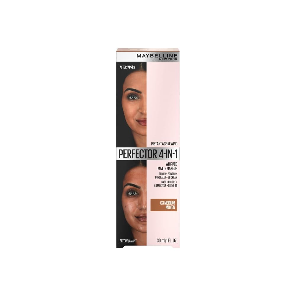 Maybelline Instant Age Rewind 4-in-1 Matte application enables quick, portable touch-ups for mid-tone skin.