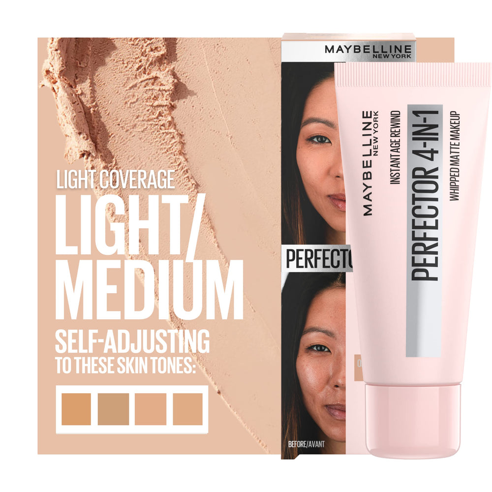 Maybelline Instant Age Rewind 4-in-1 Matte packaging on display.