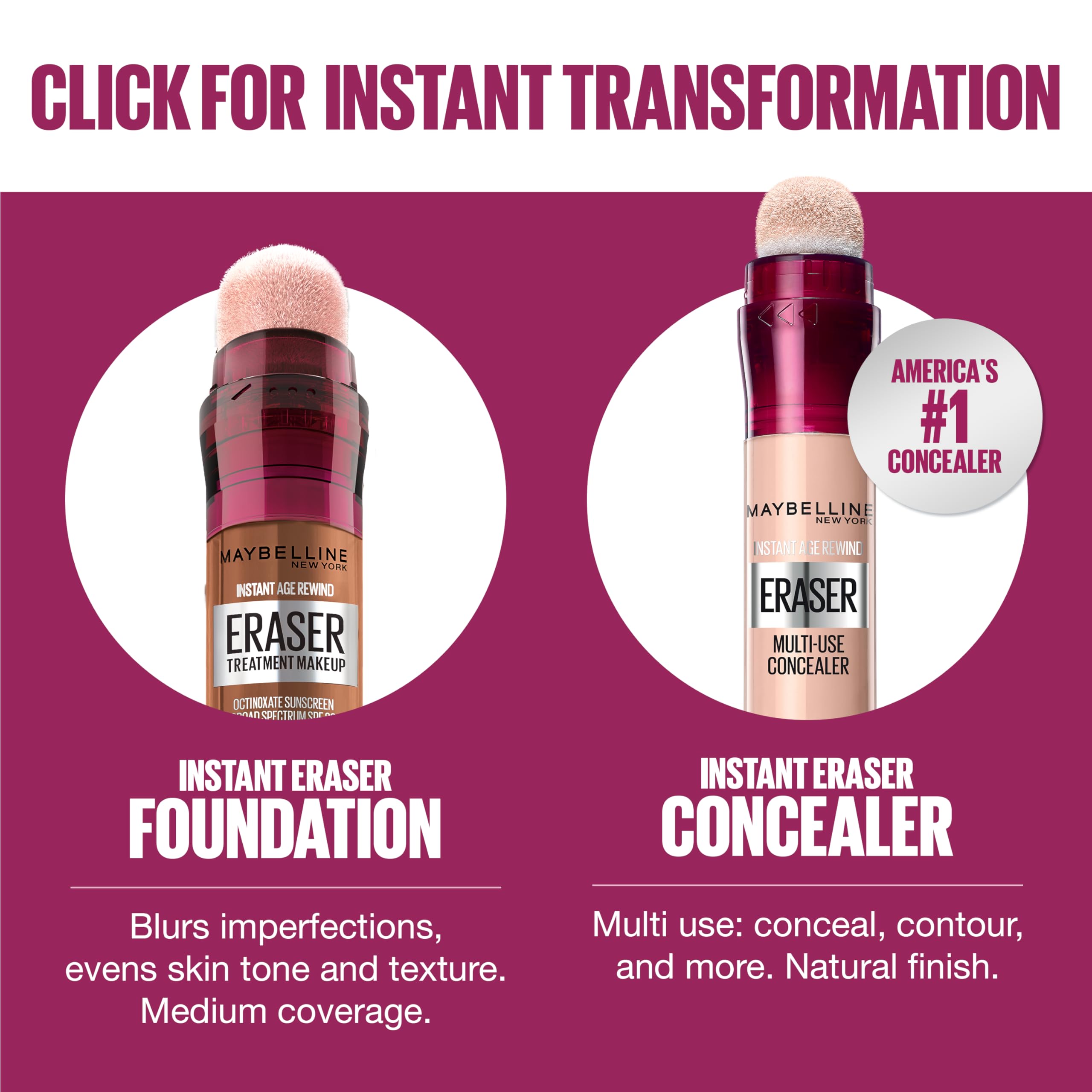 Maybelline packaging-front highlight travel-friendly foundation with SPF 20.