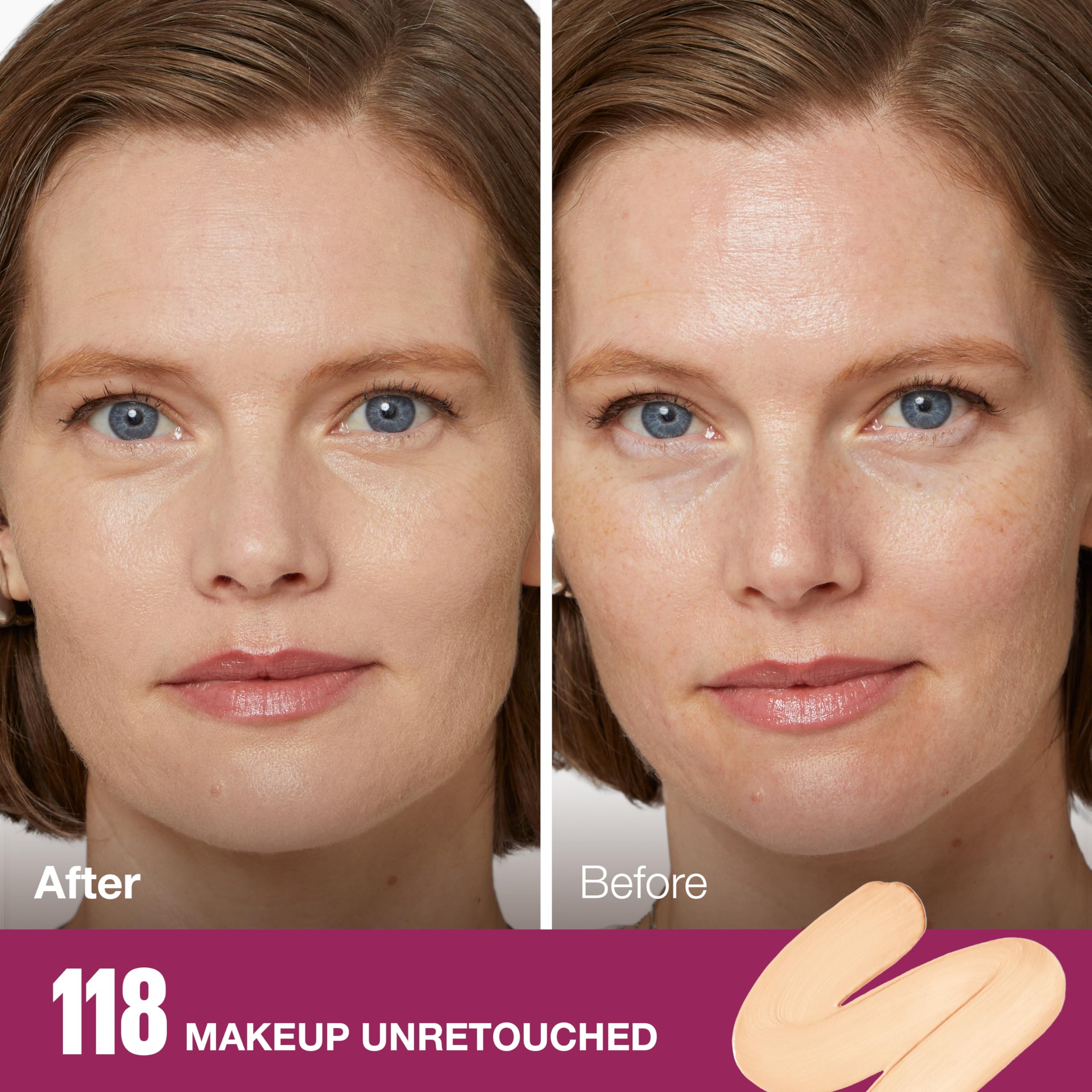 Maybelline Instant Age Rewind Eraser Foundation sponge-tip application delivers smooth, medium coverage.