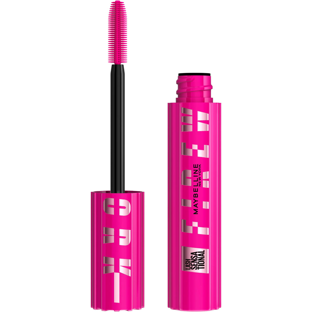 Maybelline Lash Sensational Firework brush close-up shows spiral bristles for lifted lashes.