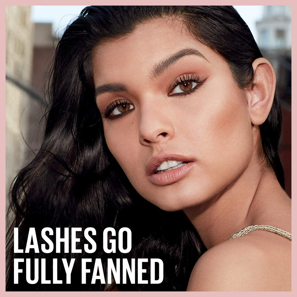 Maybelline Lash Sensational full fan effect on lashes.