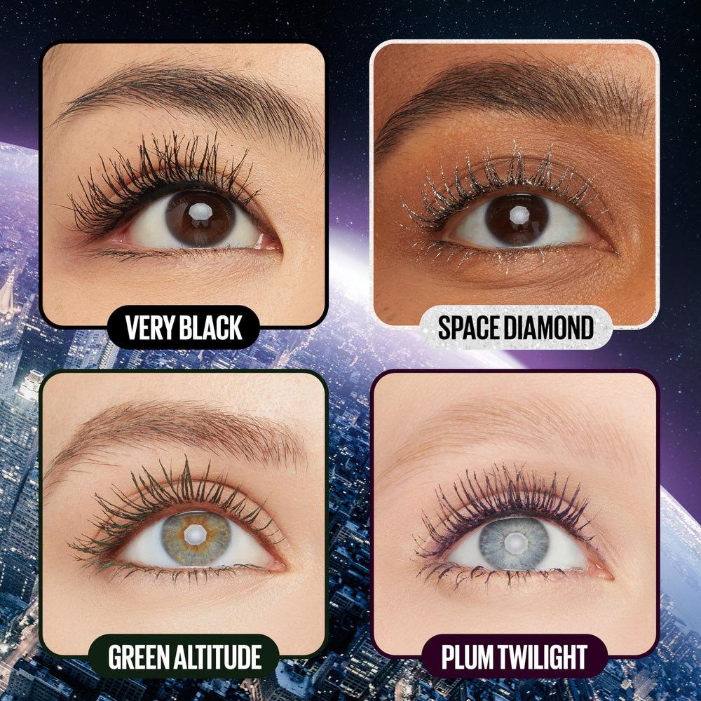 Maybelline Sky High mascara close-up of applicator and brush in action
