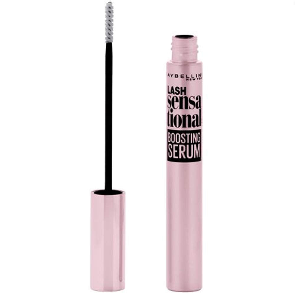 Maybelline Lash Serum bottle close-up showing conditioning formula.