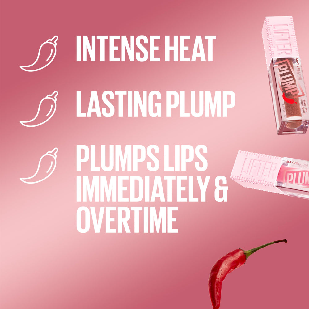 MAYBELLINE Maxi-Lip en la fórmula proporciona volumen y suavidad con una pasada