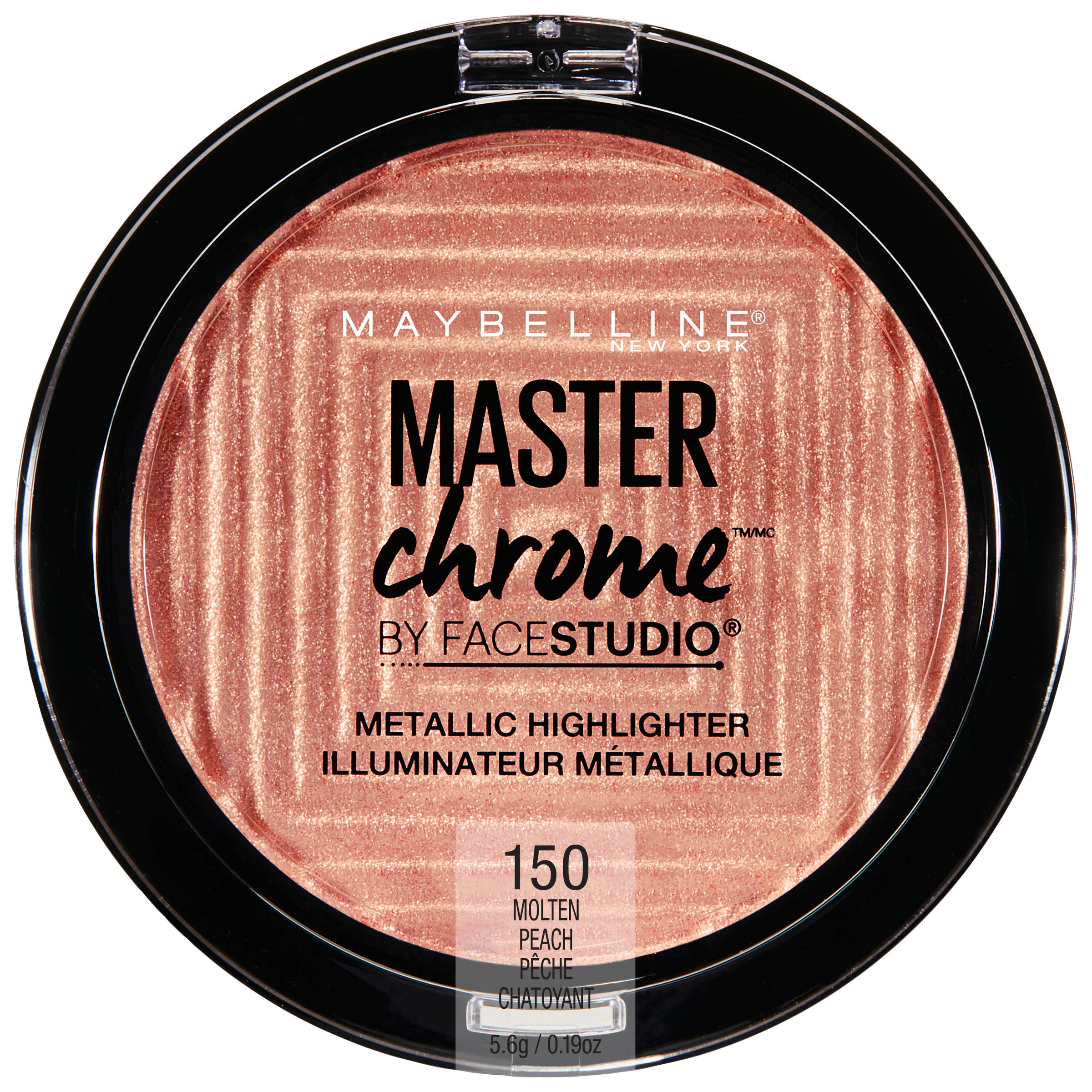 Maybelline Master Chrome Molten Peach compact reflects light for radiant cheek glow