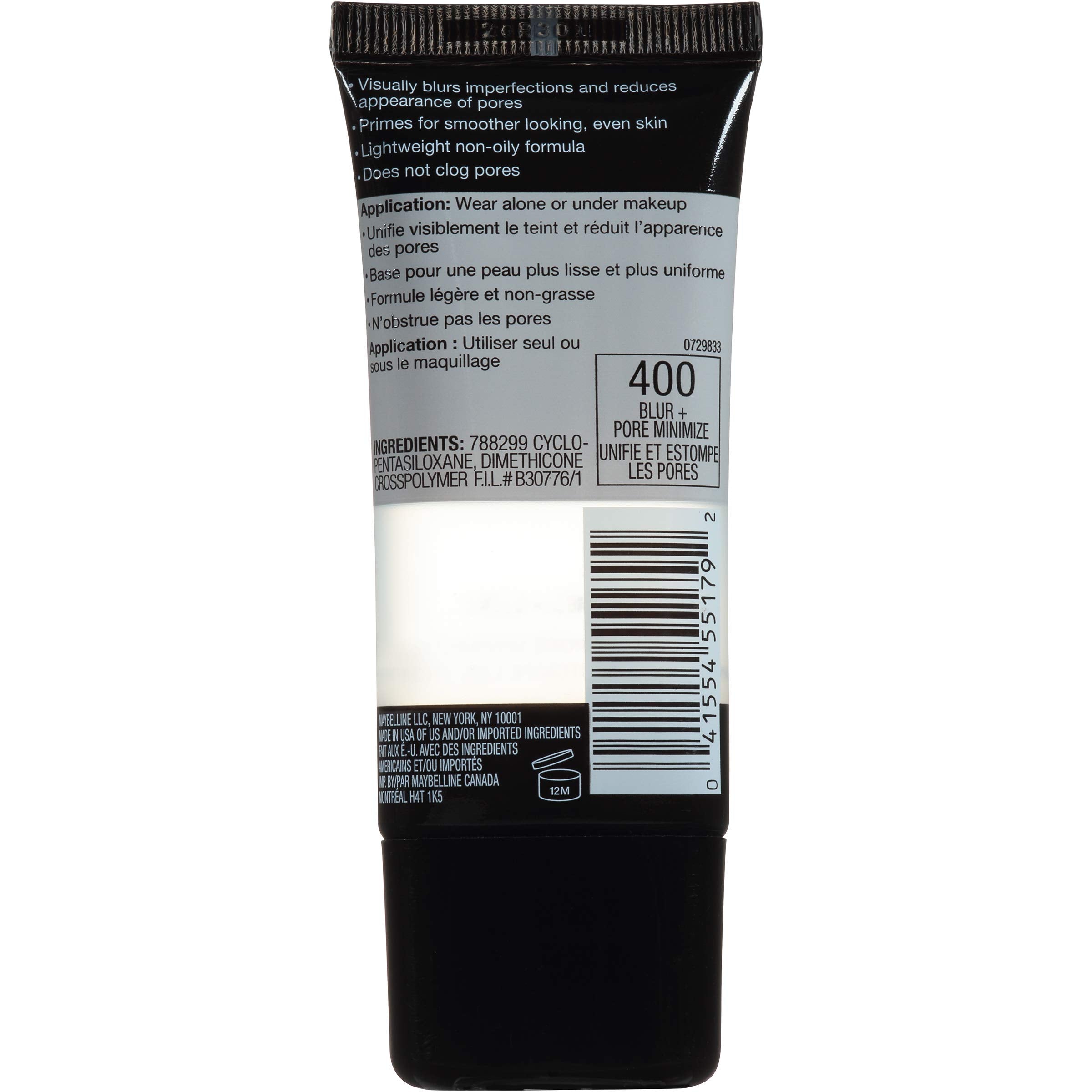 Maybelline Master Prime blur-pore-effect shows minimized pores for seamless makeup.