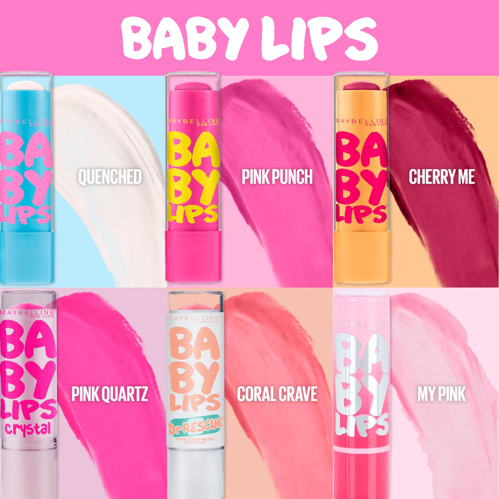 Maybelline New York Baby Lips 3-pack on display for versatile lip care