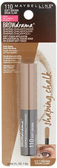 Maybelline Brow Drama brush close-up highlights soft-touch applicator for defined brows.