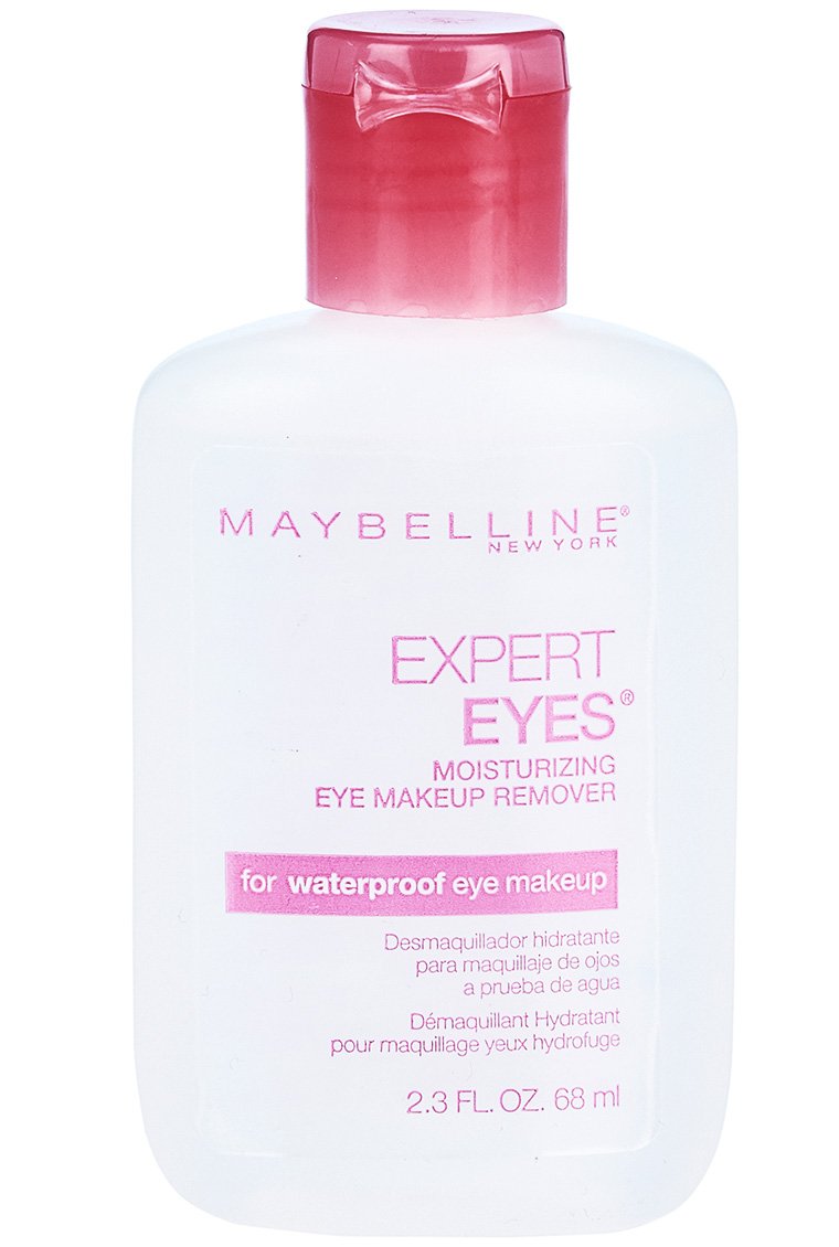 Maybelline Expert Eyes remover bottle closeup with moisturizing formula for comfortable use
