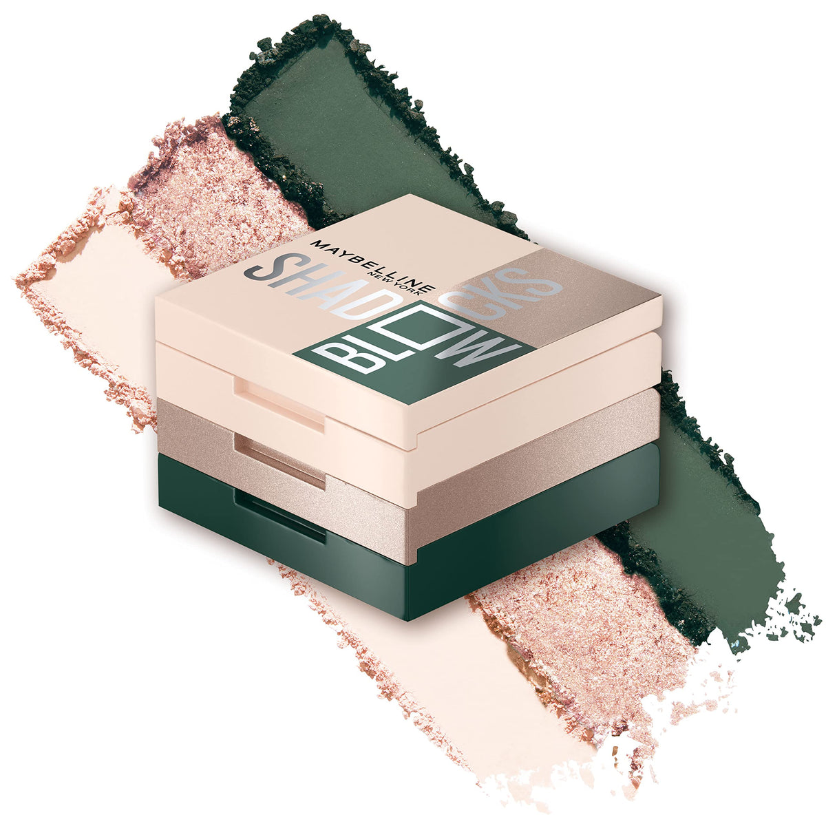 Maybelline Shadow Blocks palette front packaging shows compact travel-friendly design for on-the-go color.