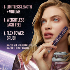 Maybelline Sky High waterproof formula with bamboo extract for lightweight, long lashes.