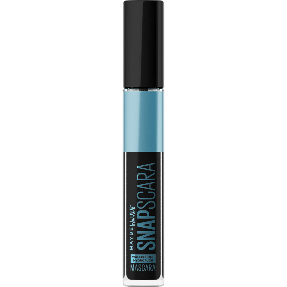 Maybelline Snapscara ophthalmologist-tested label visible for eye-safety and contact lens wearers.