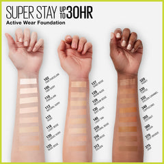Maybelline Super Stay Active Wear foundation being blended for even complexion