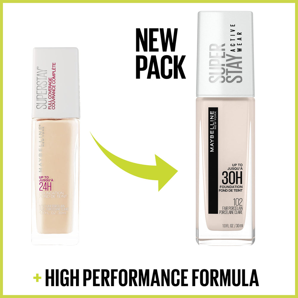 Maybelline Super Stay dermatologist-tested seal visible on packaging label.