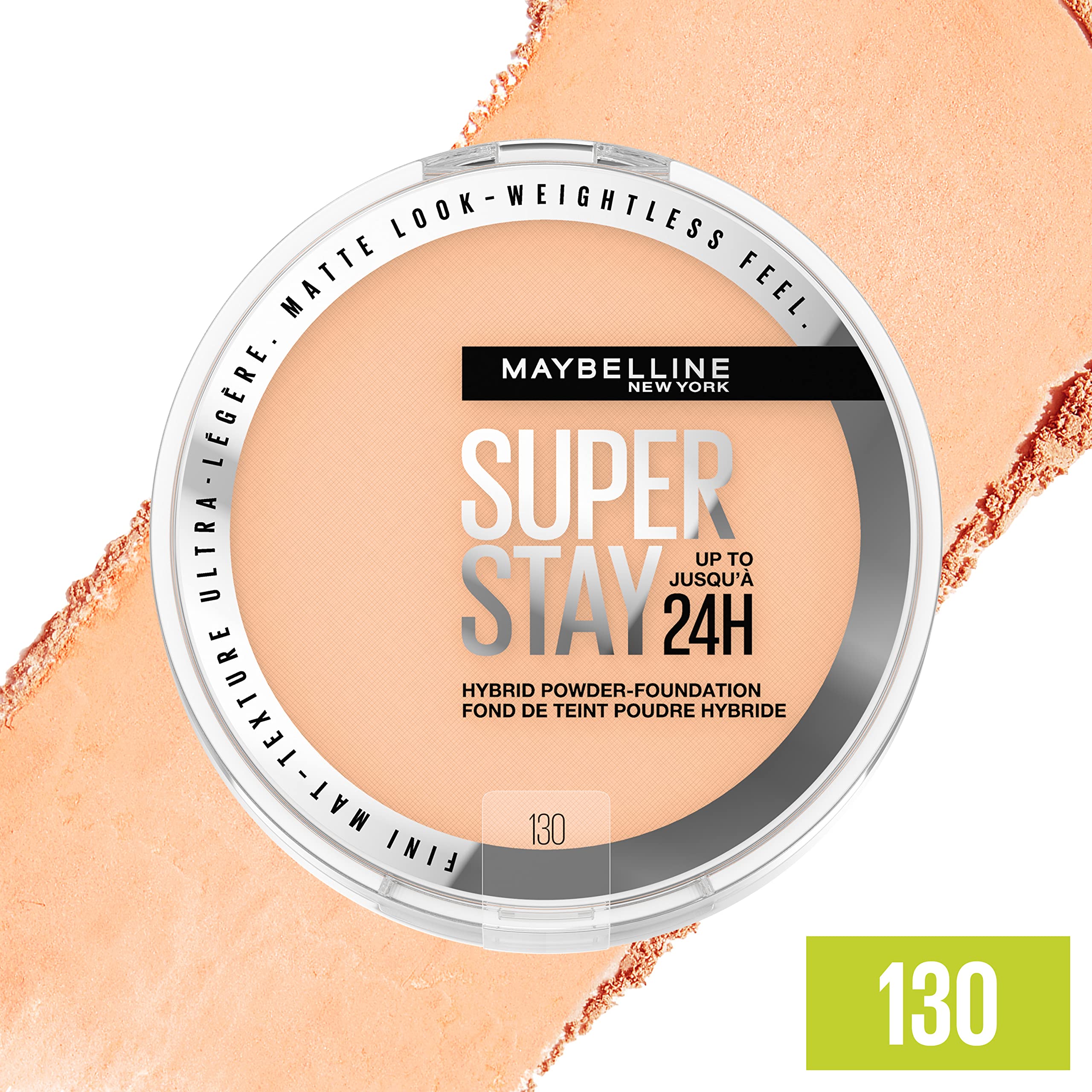 Maybelline Super Stay Hybrid Powder Foundation matte finish close-up highlighting weightless feel